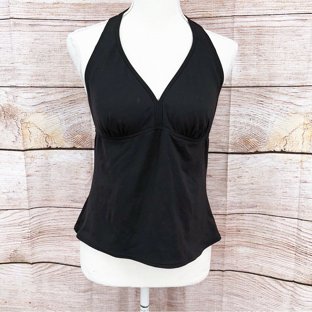 Lands' End Black Tankini Top Size 10